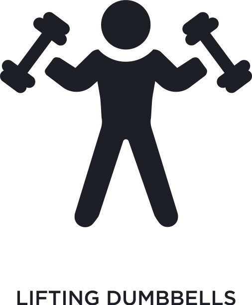 黑色举升哑铃孤立图标简单图片下载