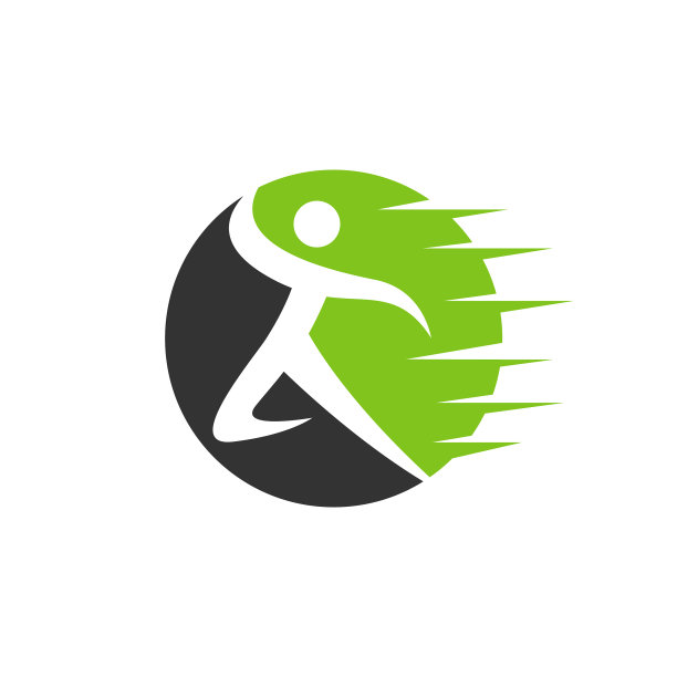 摘要跑步人标志设计元素图片下载