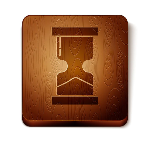 棕色老沙漏与流动的沙子图标图片下载