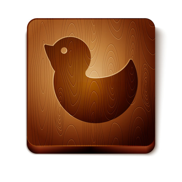 棕色橡皮鸭图标孤立在白色图片下载