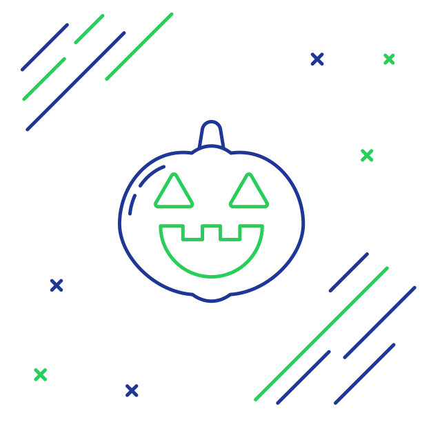 蓝线和绿线分开南瓜图标图片下载