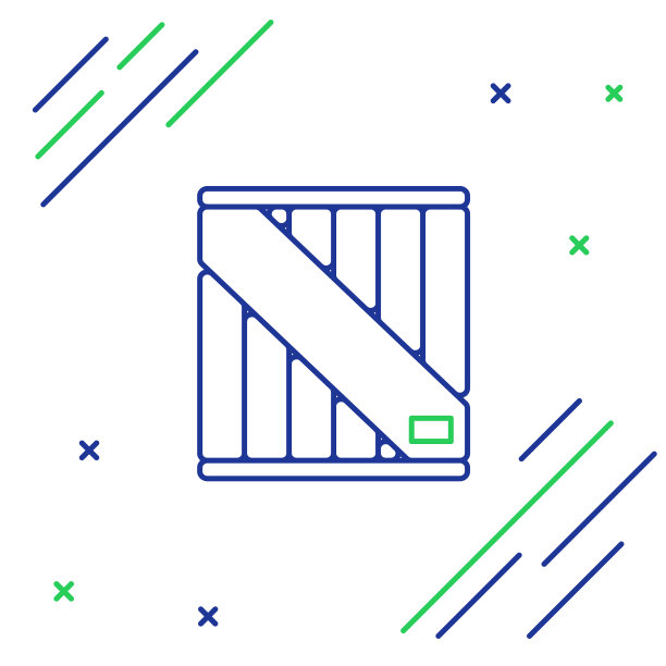 蓝线和绿线木框图标隔离上图片下载