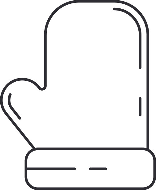 圣诞传统礼物手套线图标图片下载