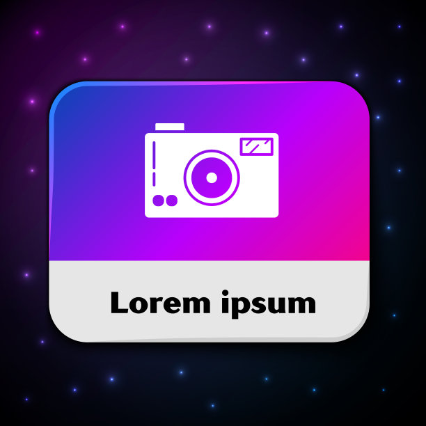 白色照片相机图标孤立在黑色图片下载