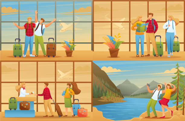 游客在度假的动画图片下载