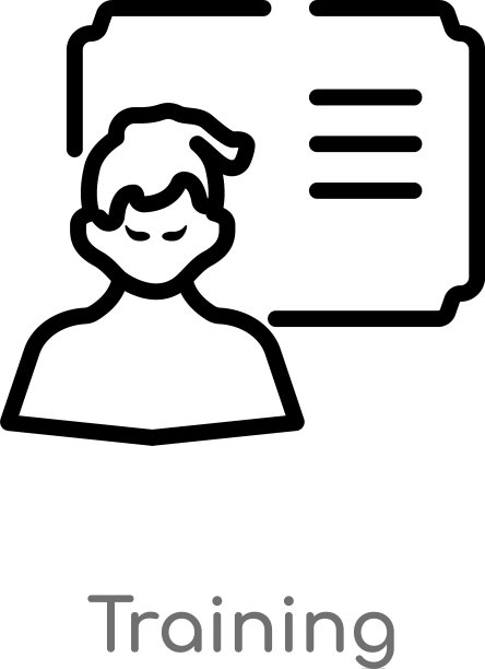 轮廓训练图标孤立黑色简单线图片下载