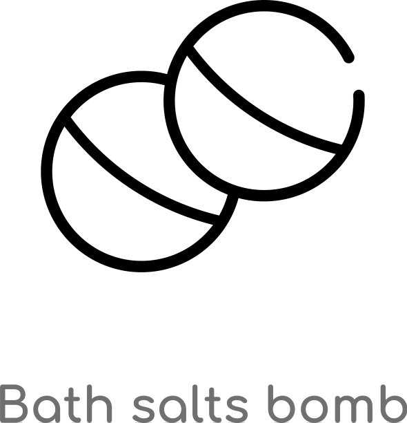 轮廓浴盐炸弹图标孤立黑色图片下载