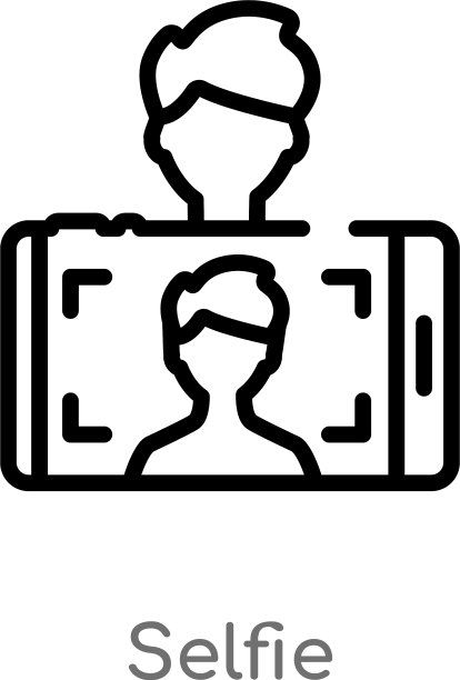 轮廓自拍图标孤立黑色简单线图片下载