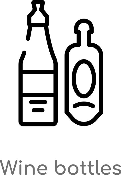 轮廓酒瓶图标孤立黑色简单图片下载