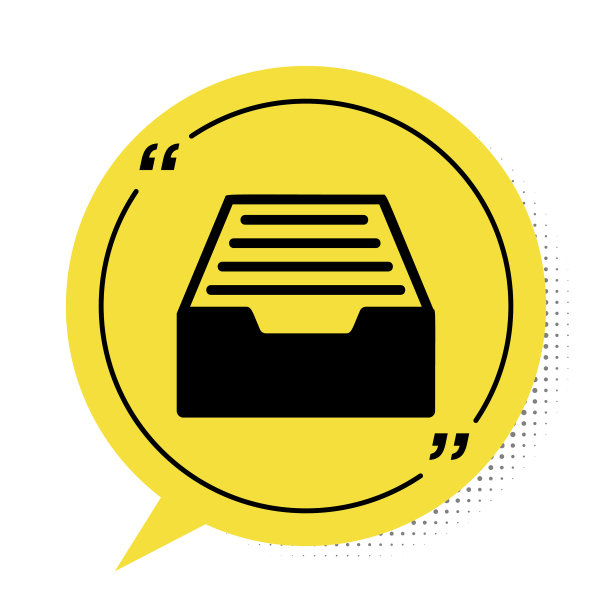 黑色抽屉，文档图标孤立在白色上图片下载