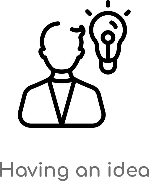 轮廓有一个想法，图标孤立黑色简单图片下载