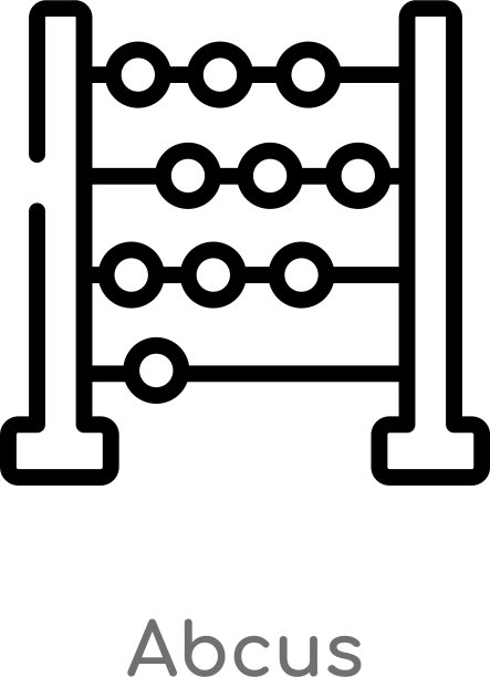轮廓abcus图标孤立黑色简单线图片下载