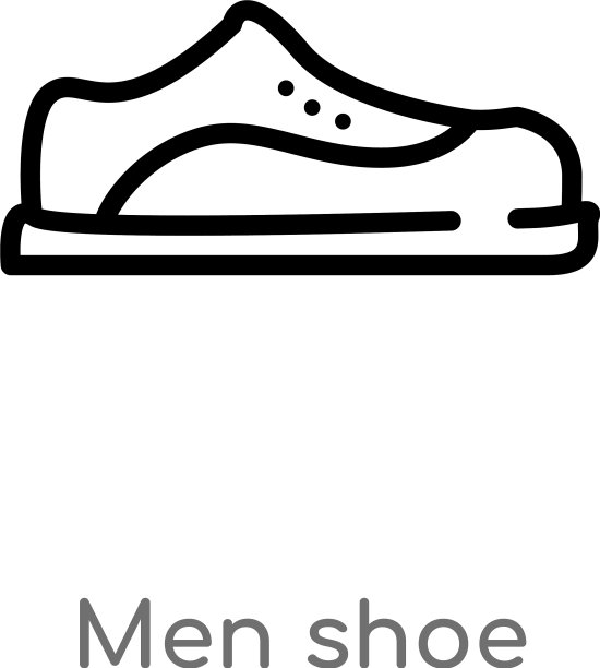 轮廓男人鞋图标孤立黑色简单线条图片下载