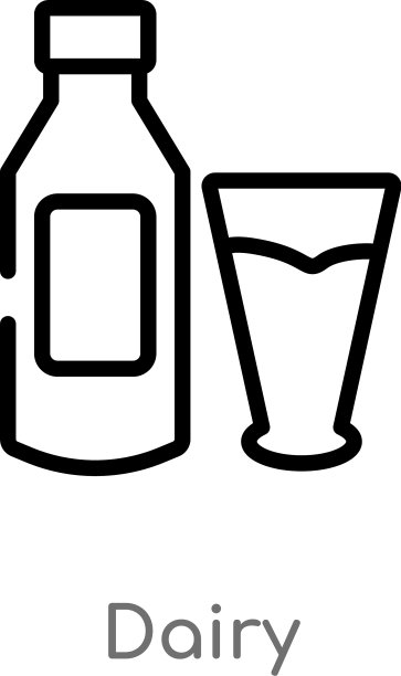 黑色简约线条乳制品图标图片下载