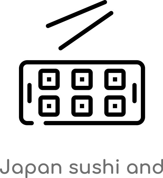 日本寿司和筷子轮廓图标图片下载