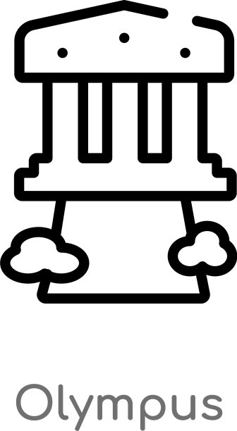 轮廓奥林巴斯图标孤立黑色简单线图片下载