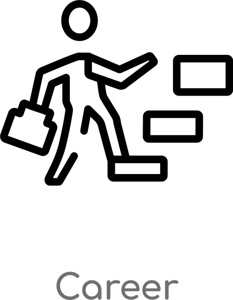 职业轮廓图标黑色简约线条图片下载