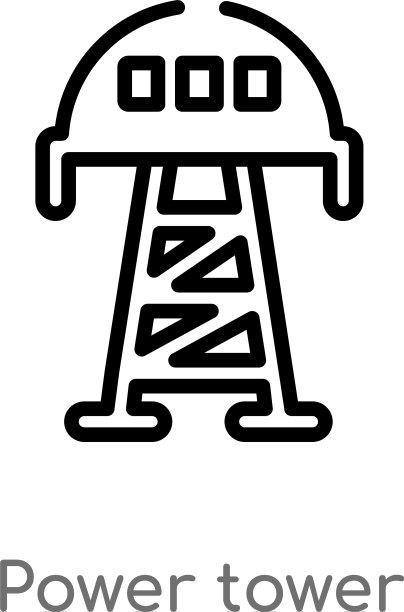 轮廓电力塔图标孤立黑色简单图片下载