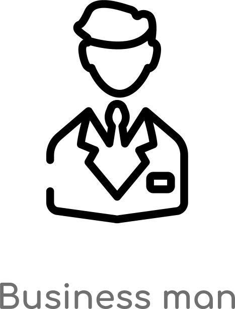 轮廓商人图标孤立黑色简单图片下载