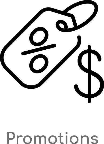 黑色简约促销图标轮廓图片下载