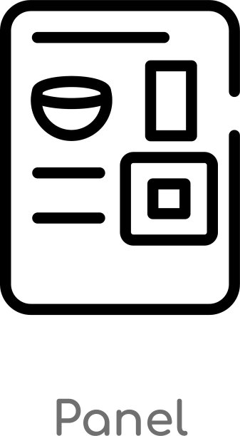 黑色简约线条轮廓面板图标图片下载