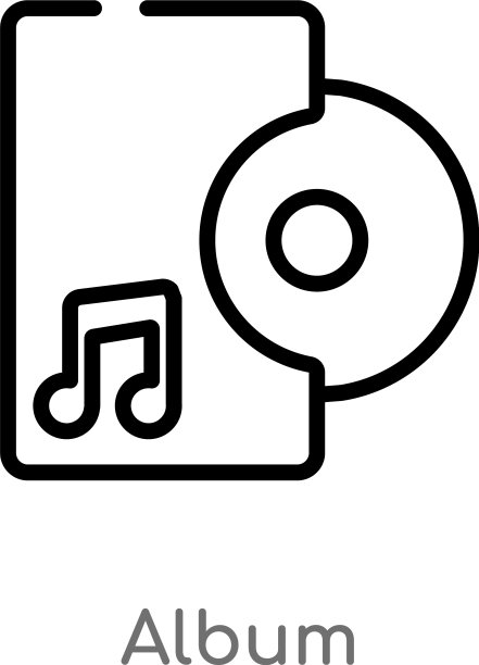 轮廓相册图标孤立黑色简单线条图片下载