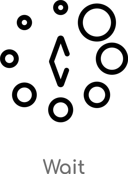 黑色简约线条的等待轮廓图标图片下载