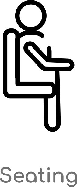 轮廓座位图标孤立黑色简单线条图片下载