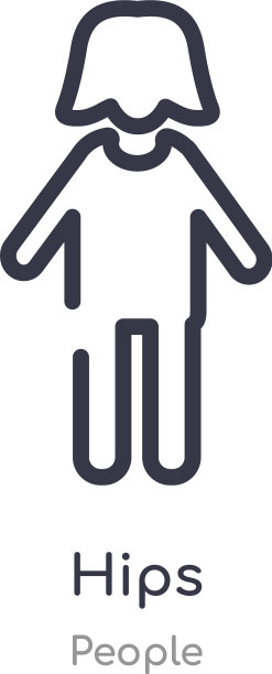 臀部轮廓图标孤立线从人图片下载