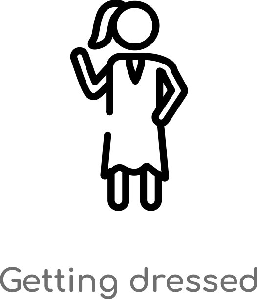 轮廓得到打扮图标孤立的黑色图片下载