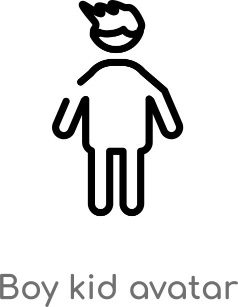 黑色简约男孩头像轮廓图片下载