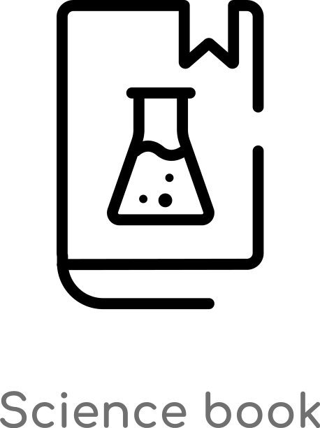 黑色简约科学书籍轮廓图标图片下载