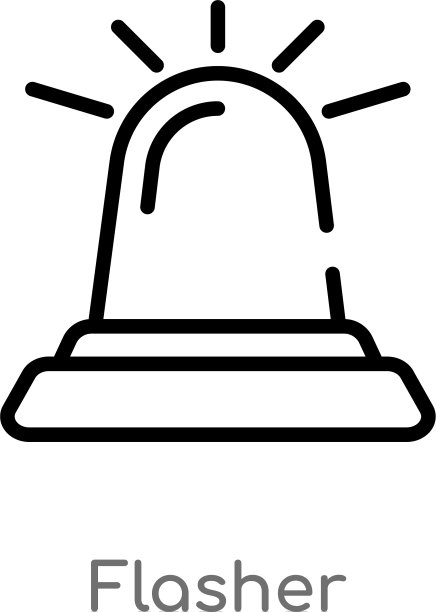 黑色简约线条闪光器图标轮廓图片下载
