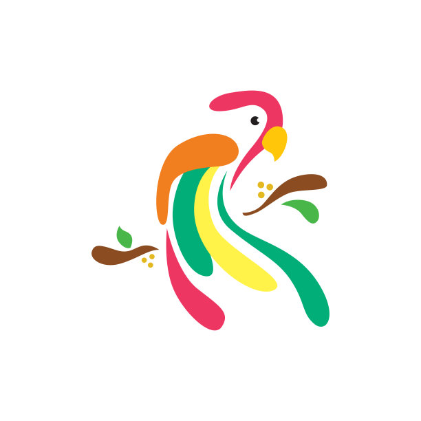 鹦鹉色线标志图片下载