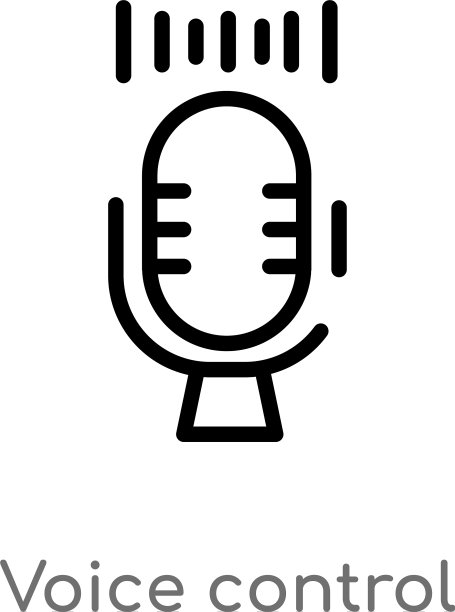 语音控制图标黑色简约轮廓图片下载