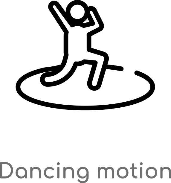 轮廓舞蹈运动图标孤立黑色简单图片下载