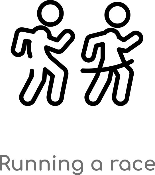 一个运行大纲的比赛图标孤立的黑色简单图片下载