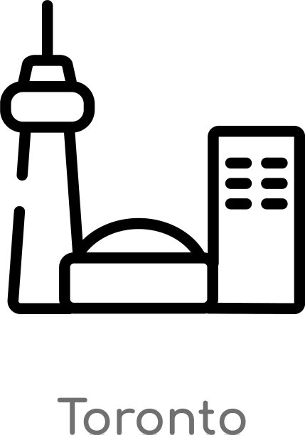 轮廓多伦多图标孤立黑色简单线图片下载