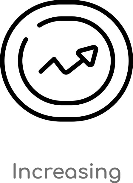 黑色简约递增轮廓图标图片下载