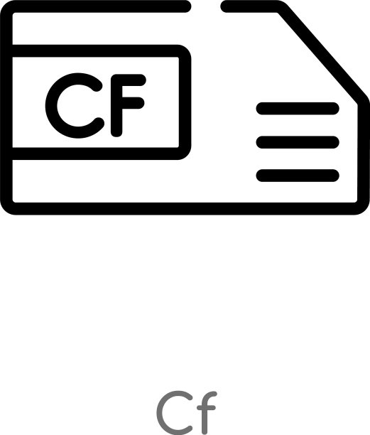 CF图标黑色简约线条轮廓图片下载