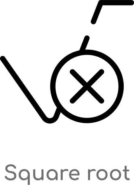 黑色简约平方根轮廓图标图片下载
