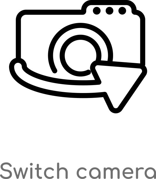 轮廓开关相机图标孤立黑色简单图片下载