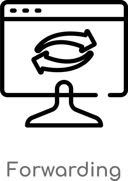 黑色简约转发轮廓图标图片下载