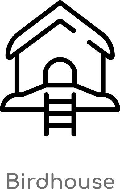 轮廓鸟笼图标孤立黑色简单线图片下载