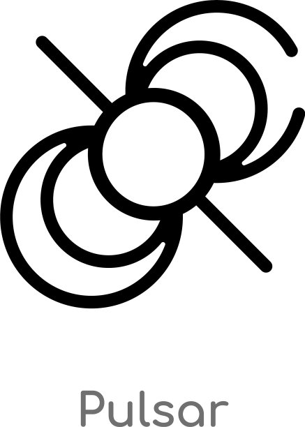 轮廓脉冲星图标孤立黑色简单线图片下载