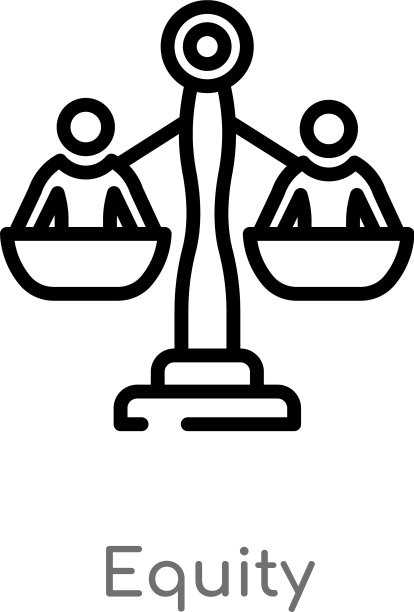 权益轮廓图标，黑色简约线条图片下载