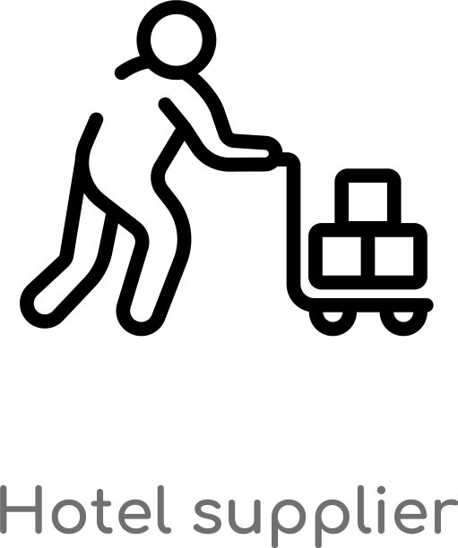 轮廓酒店供应商图标孤立黑色简单图片下载