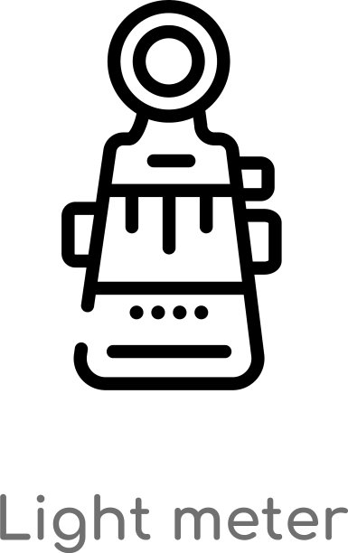 轮廓测光仪图标孤立黑色简单图片下载