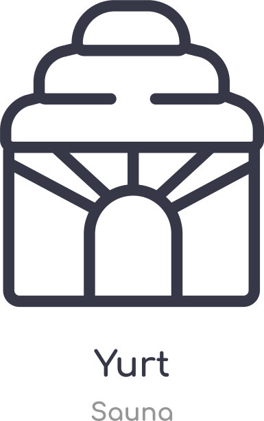 蒙古包轮廓图标孤立线桑拿图片下载
