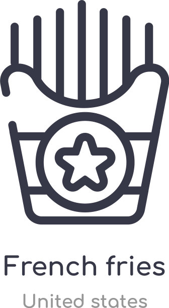 炸薯条轮廓图标图片下载